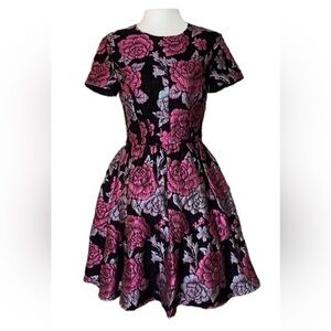 ASOS Fit & Flare Dress, Floral Embroidery, Size 6